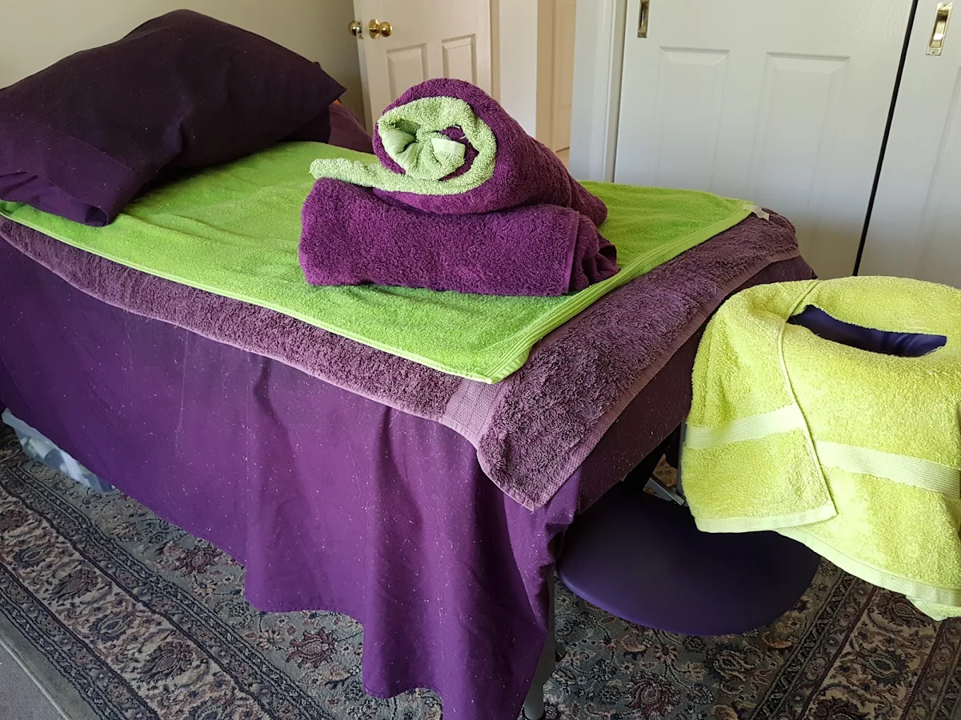 Harry's treatment room with massage table